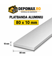 Platbanda aluminiu 80 x 10 mm, 6 metri (EN-AW 6060)